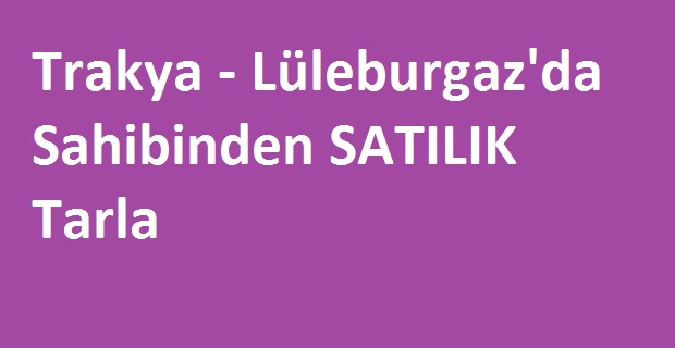 Trakya-Lüleburgaz'da Sahibinden Satılık Tarla