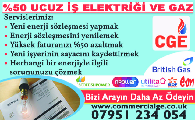 Londra'da Yüzde 50 Ucuz İş Elektriği ve Gaz