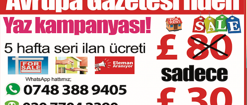 LONDRA'DA HER TÜRLÜ KİRALIK, SATILIK İLANLARINIZ İÇİN